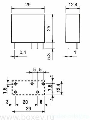 405190240000 Миниатюр. реле, 1CO 8A. Uc=DC 24V.